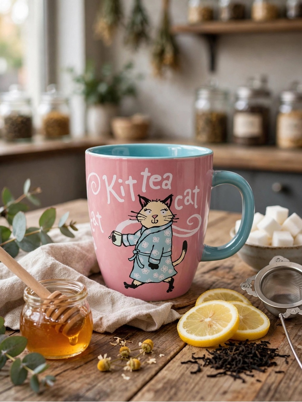 🆕 Hatley Kit Tea Cat Mug